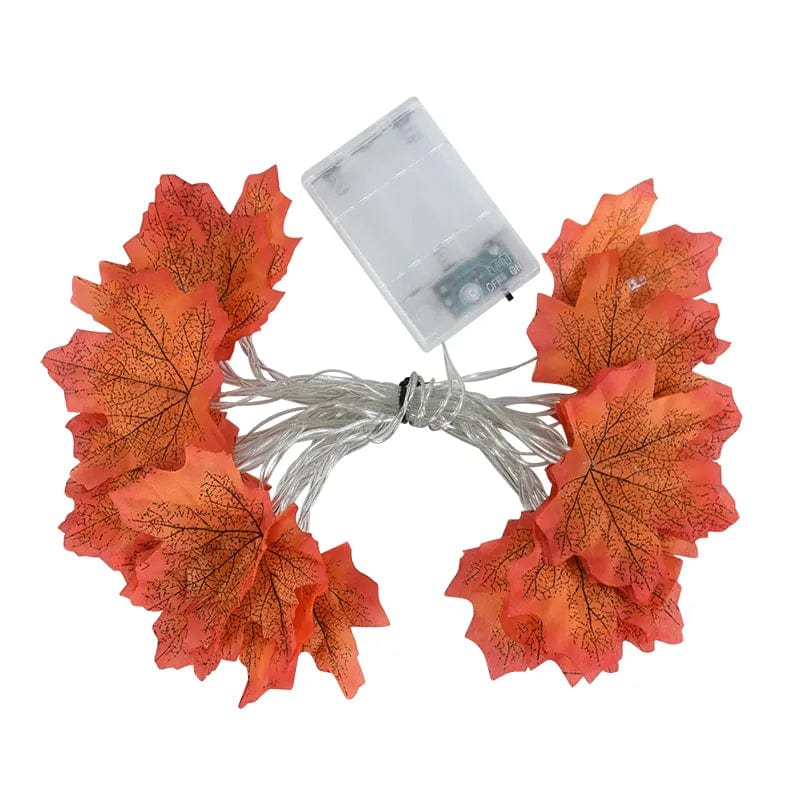 wickedafstore 3M 20LED Maple Leaf Light String Fake Autumn Leaves LED Fairy Garland for Christmas Thanksgiving Halloween Party Home Decoration