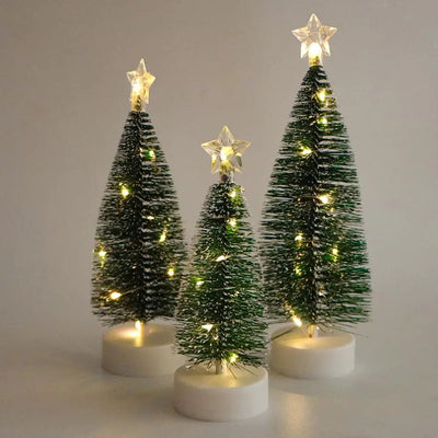 wickedafstore 3pcs / CHINA / Other Bundle of 3 Mini Christmas Trees with LED Lights
