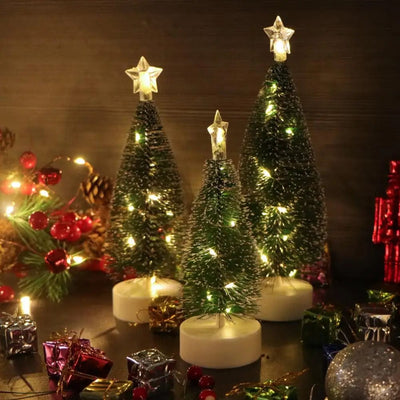 wickedafstore 3pcs / CHINA / Other Bundle of 3 Mini Christmas Trees with LED Lights