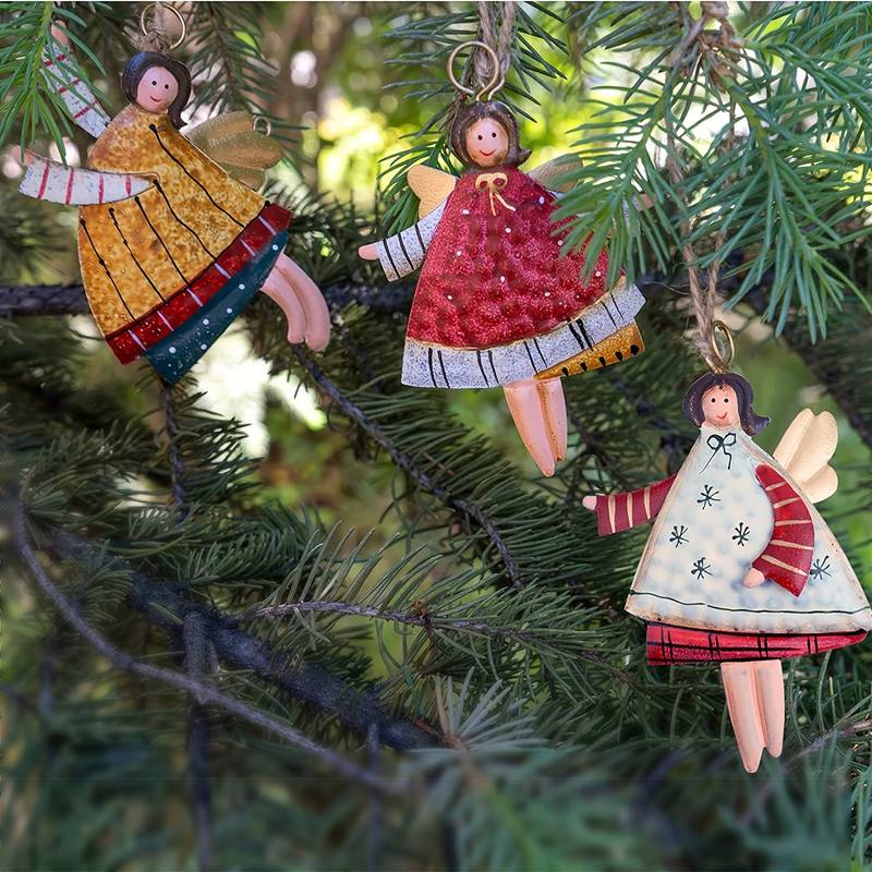wickedafstore 4pcs Angel-themed Christmas Hanging Ornaments