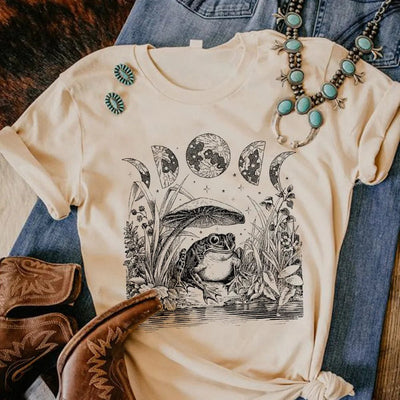 wickedafstore 94007 1 / XS Frog Mushroom Moon Witchy T-Shirt