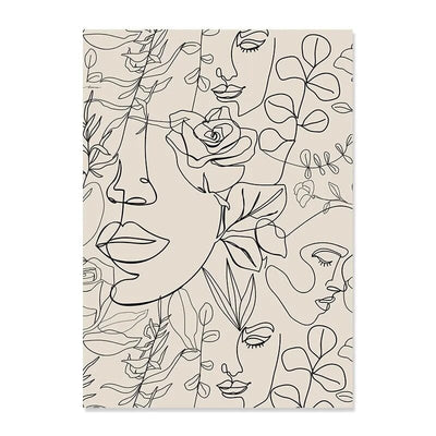 wickedafstore PICTURE A / 10x15cm no frame Abstract Line Drawing Boho Poster