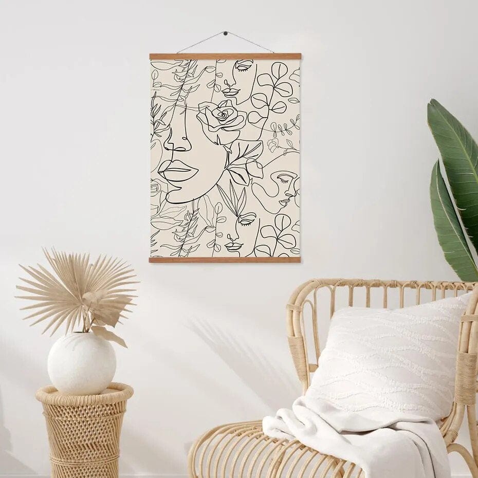 wickedafstore Abstract Line Drawing Boho Poster