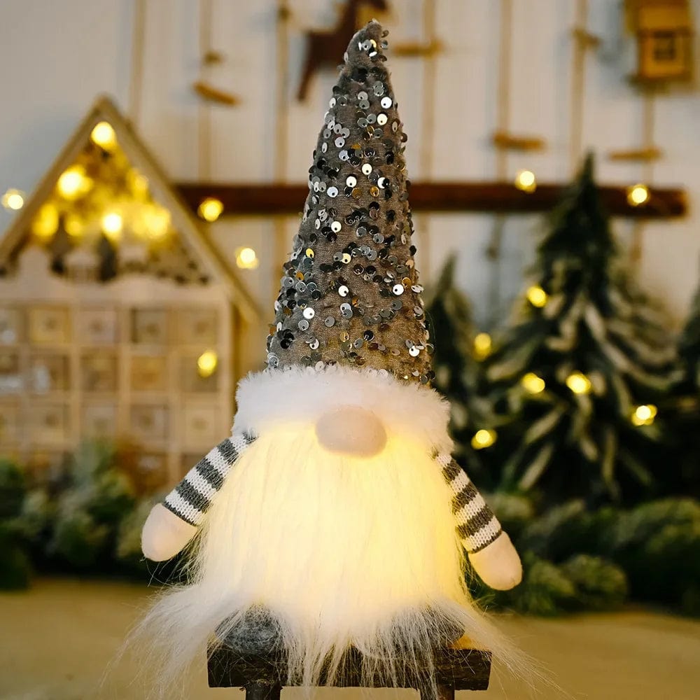 wickedafstore B-Grey (NO Battery) Christmas Gnome Light Decorations