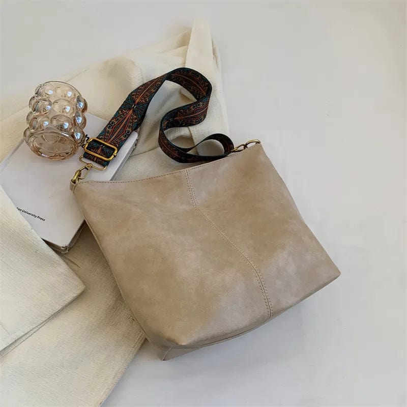 wickedafstore Beige / 33x12x26cm IKE MARTI Women Vintage Crossbody Bag Geometric Strap Hobo Bag 2023 Large Capacity Shoulder Bag for Work & School Handbag