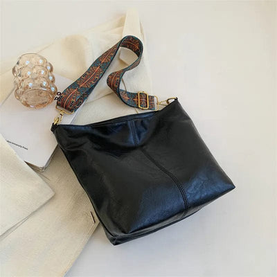wickedafstore Black / 33x12x26cm IKE MARTI Women Vintage Crossbody Bag Geometric Strap Hobo Bag 2023 Large Capacity Shoulder Bag for Work & School Handbag