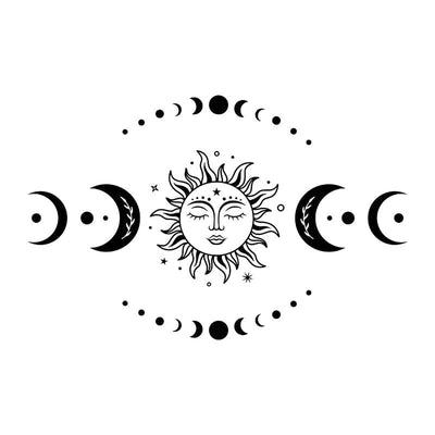 wickedafstore Black / S Mystical Sun and Moon Wall Stickers