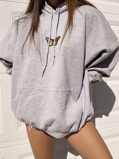 wickedafstore Butterfly Print Hoodie