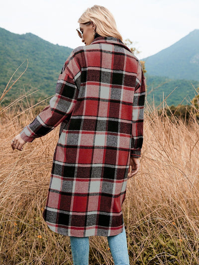 wickedafstore Celeste Longline Plaid Shacket