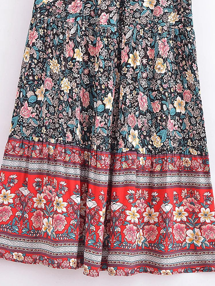 wickedafstore Delmar Floral Maxi Skirt