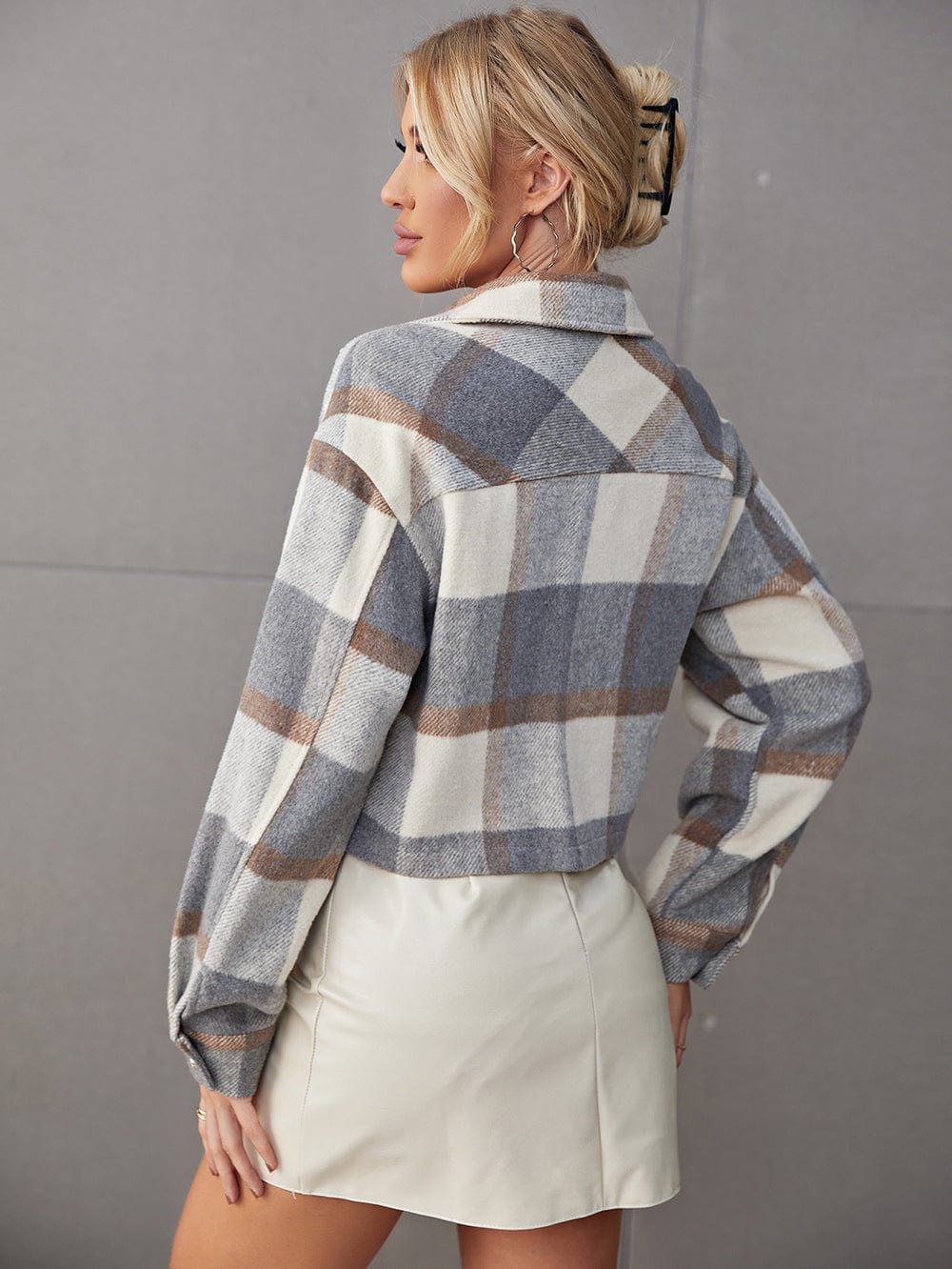 wickedafstore Devaya Plaid Crop Shacket