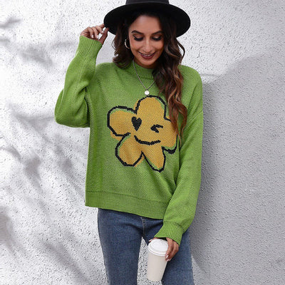 wickedafstore Flower Power Knit Sweater