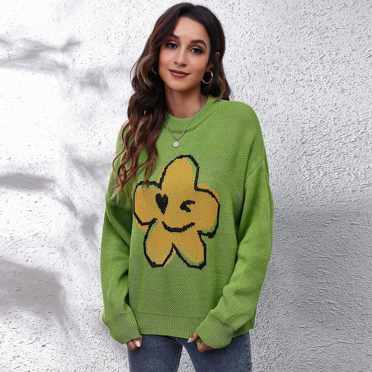 wickedafstore Flower Power Knit Sweater