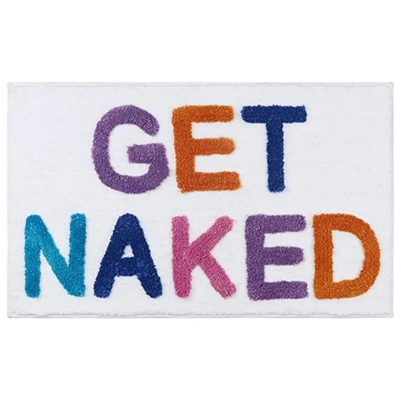 wickedafstore get naked-1 / 50x80cm mat Inyahome Get Naked Bath Mat Bathroom Rugs for Bathtub Mat Cute Bath Rugs for Apartment Decor Tufted Gray and White Shower Mat