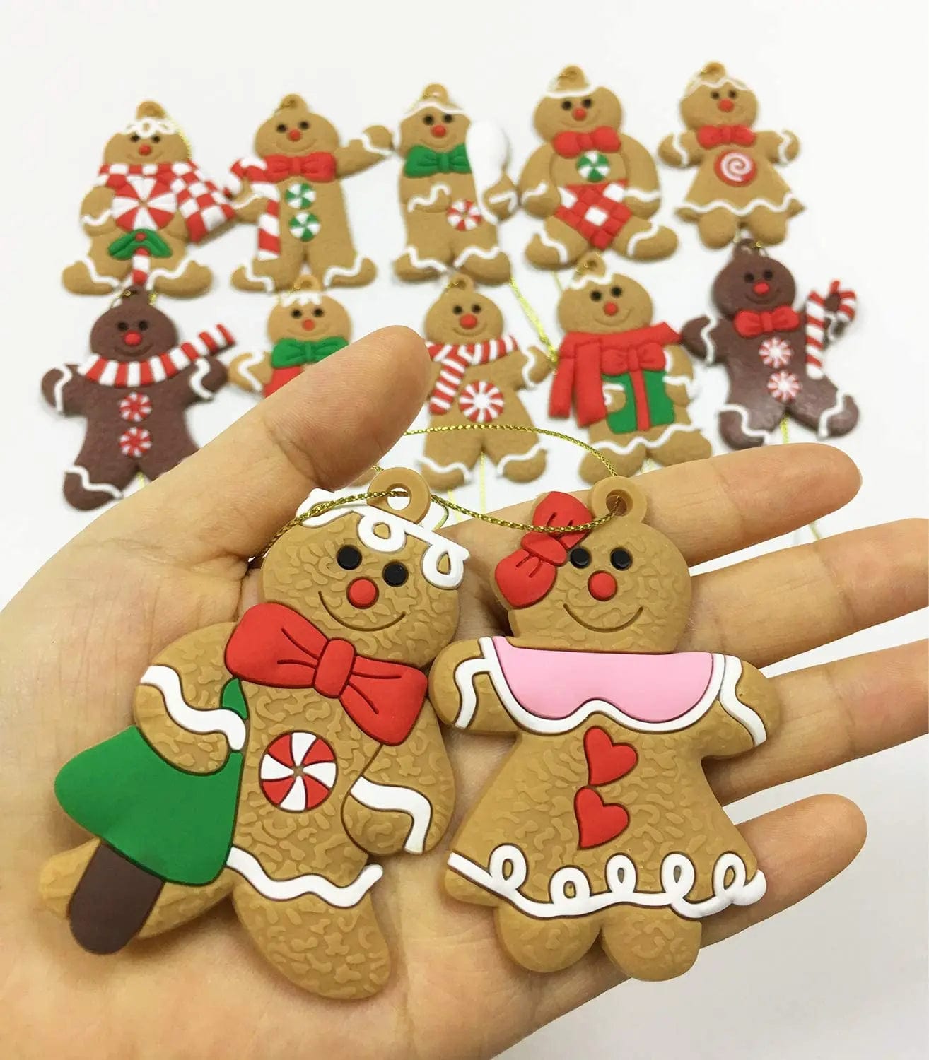 wickedafstore Gingerbread Man Christmas Tree Ornaments 12pcs