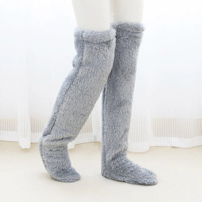 wickedafstore GY2 / One Size Fluffy Coral Fleece Women's Long Socks  Warm Plush Socks for Women Winter Soft Indoor Floor Towel Socks New Year Gift Christmas