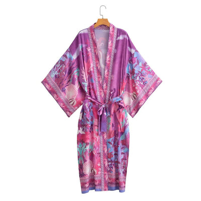 wickedafstore Lavender / S Ariel Midi Kimono