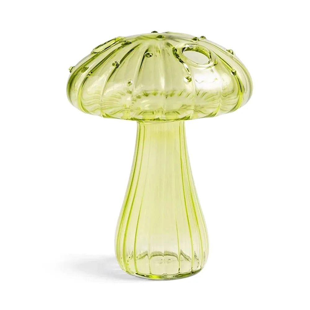 wickedafstore light green Transparent Jelly Color Mushroom Glass Vase Aromatherapy Bottle Home Small Vase Hydroponic Flower Pot Simple Table Decoration