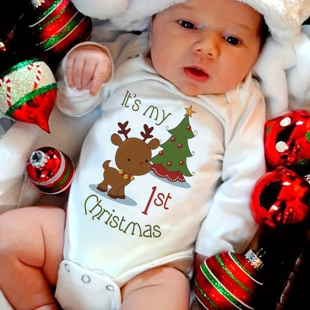 wickedafstore My First Christmas Baby Onesie