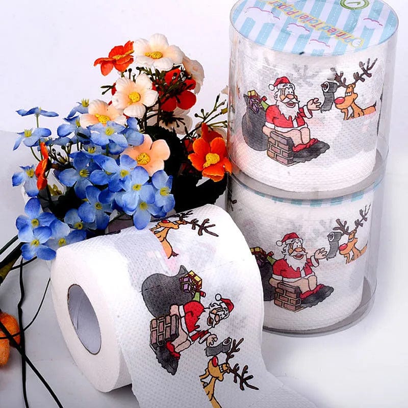 wickedafstore NEW Christmas Pattern Series Roll Paper Christmas Decorations Prints cute Toilet Paper Christmas Decorations For Home HOT