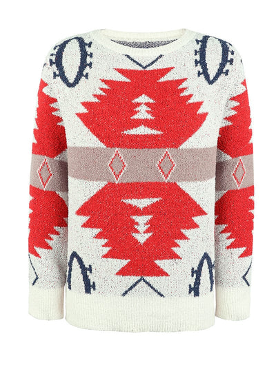 wickedafstore Niamh Aztec Pattern Sweater