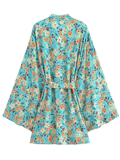 wickedafstore Oriana Floral Cover Up Kimono