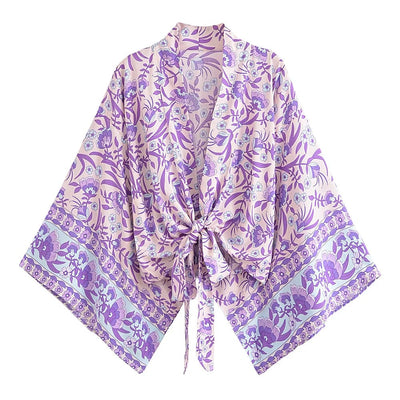 wickedafstore purple / S Jakarta Crop Kimono