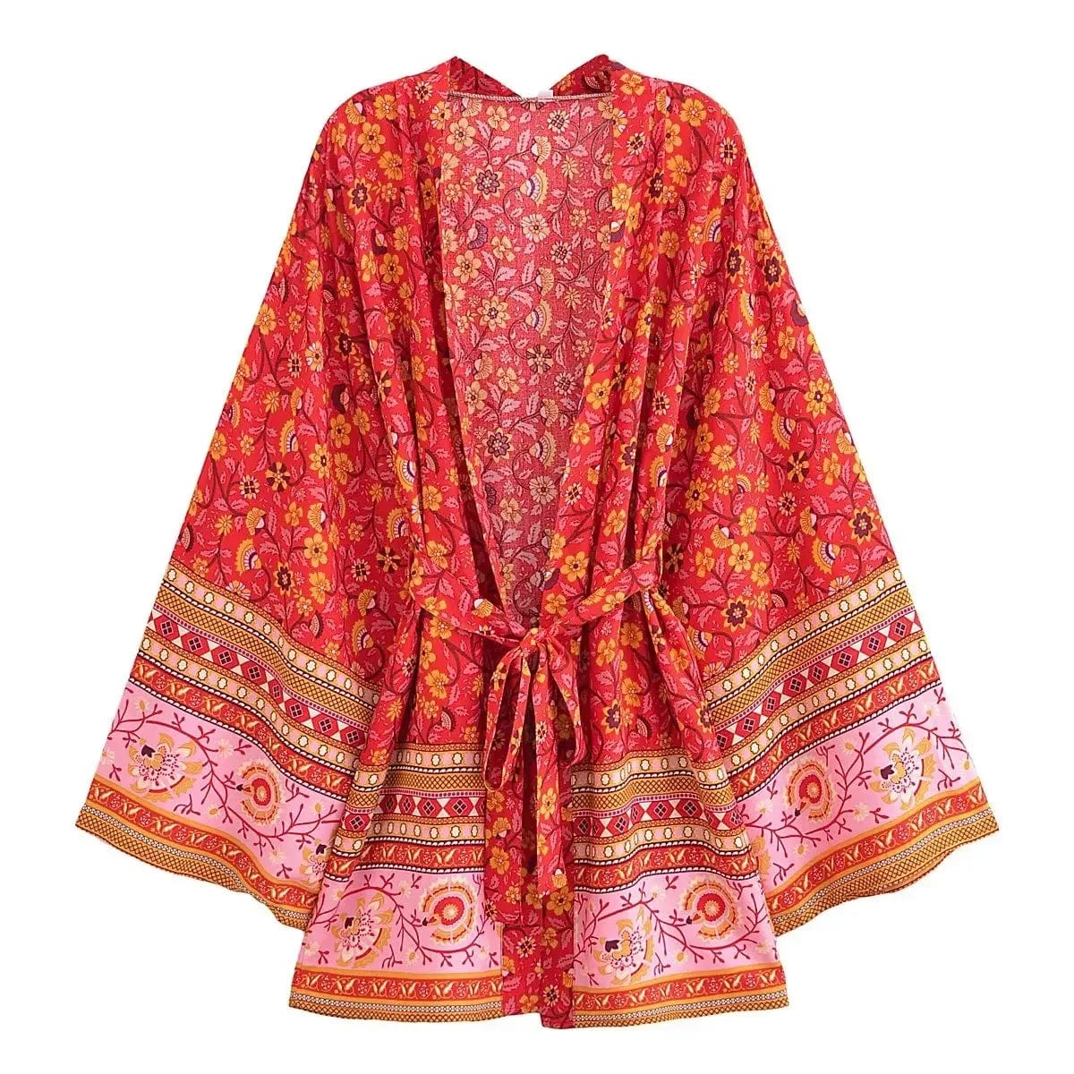 wickedafstore Red / S Kimora Boho Kimono Robe
