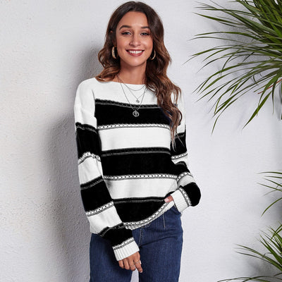 wickedafstore S / Black Rowan Off Shoulder Striped Sweater