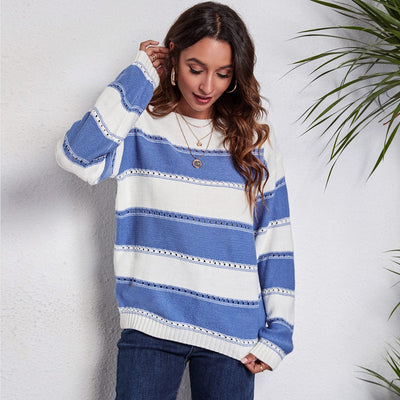wickedafstore S / Blue Rowan Off Shoulder Striped Sweater