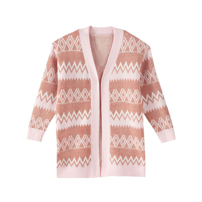 wickedafstore S / Pink Claire Geometric Print Cardigan