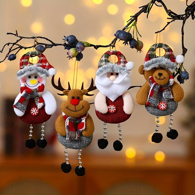 wickedafstore SET A Christmas Tree Ornaments Set of 4