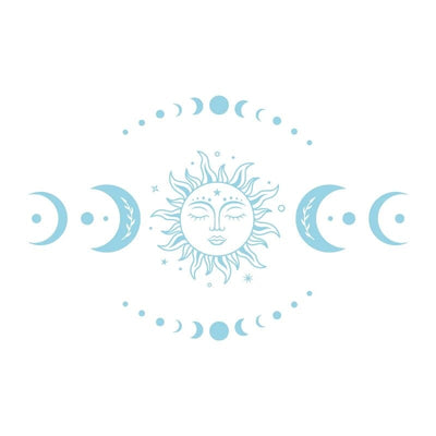 wickedafstore Sky Blue / S Mystical Sun and Moon Wall Stickers