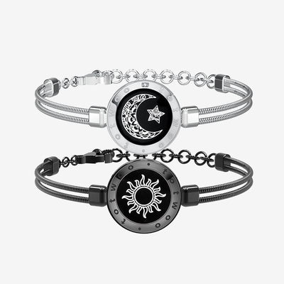 wickedafstore Snake Black Sliver Sun and Moon Touch Bracelets