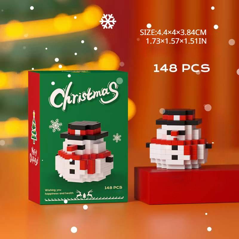 wickedafstore Snowman Christmas Building Block Kit Toy