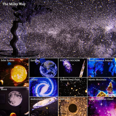 wickedafstore White Galaxy Projector Home Planetarium w/ 12 Films