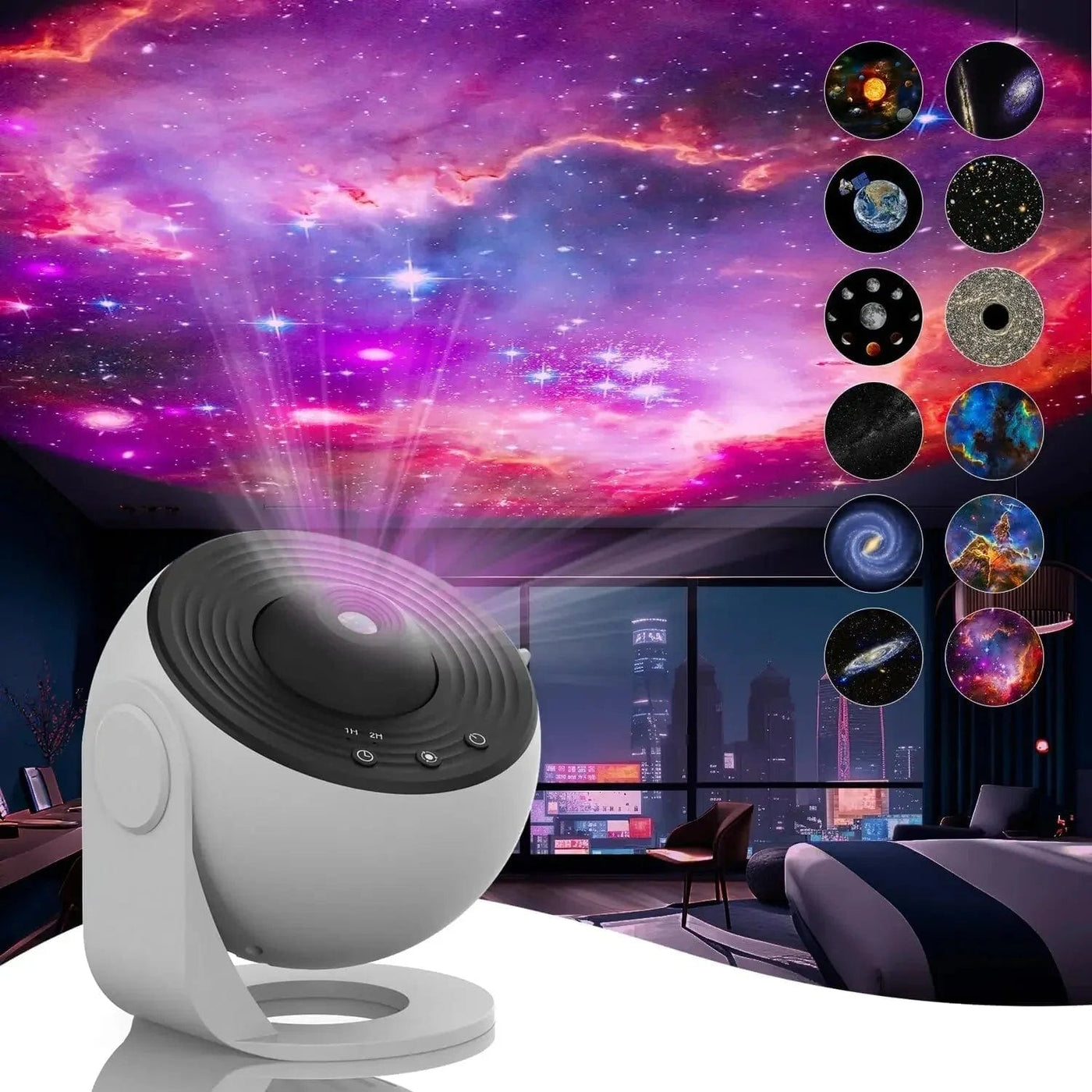 wickedafstore White Star Projector Galaxy Light Starry Sky Projector 360° Rotate Planetarium Night Light Lamp For Kids Bedroom Valentines Day Gift