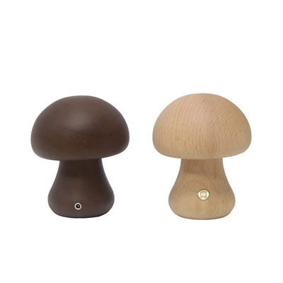 wickedafstore Wooden Mushroom Table Lamp