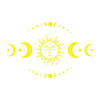 wickedafstore Yellow / S Mystical Sun and Moon Wall Stickers