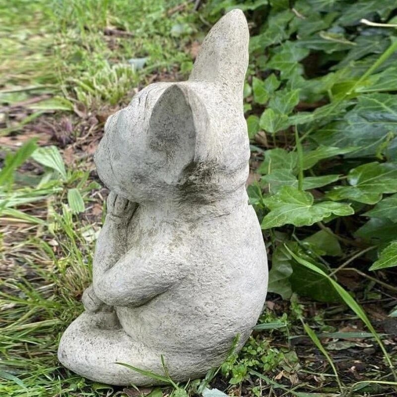 wickedafstore Yoga Pose Meditation Dog Resin Statue Ornaments Waterproof Prayer Zen French Bulldog Sculpture Crafts Garden Decoration Figurine