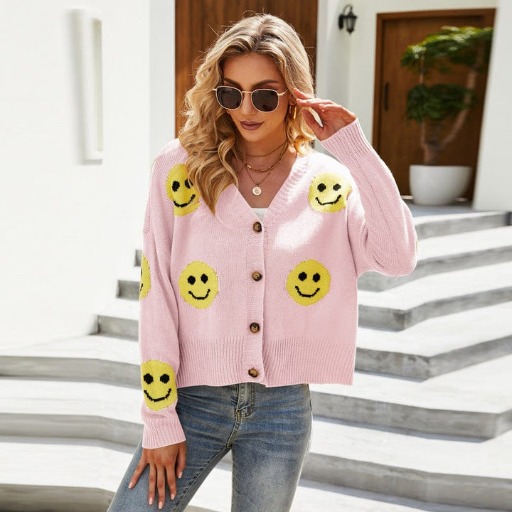 Smiley Sweater popular Cardigan Small NEW