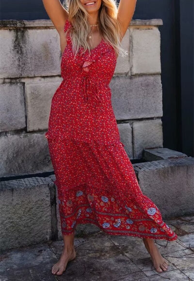 Nena Maxi Dress in Red - wickedafstore