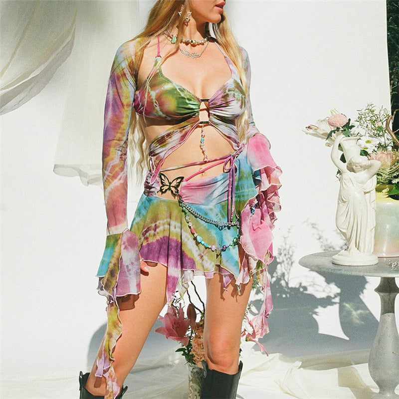 Tie Dye Fairy Crop and Skirt Set