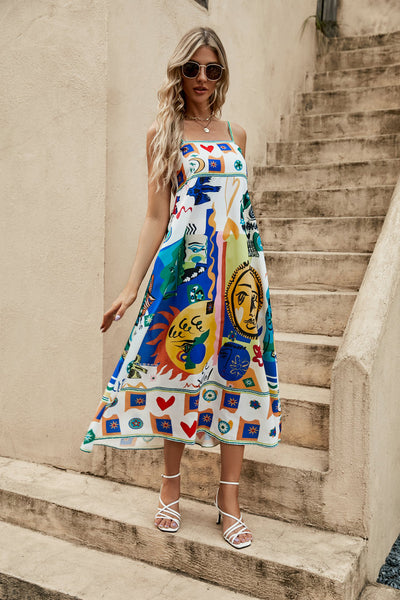 Soleil Art Print Midi Dress
