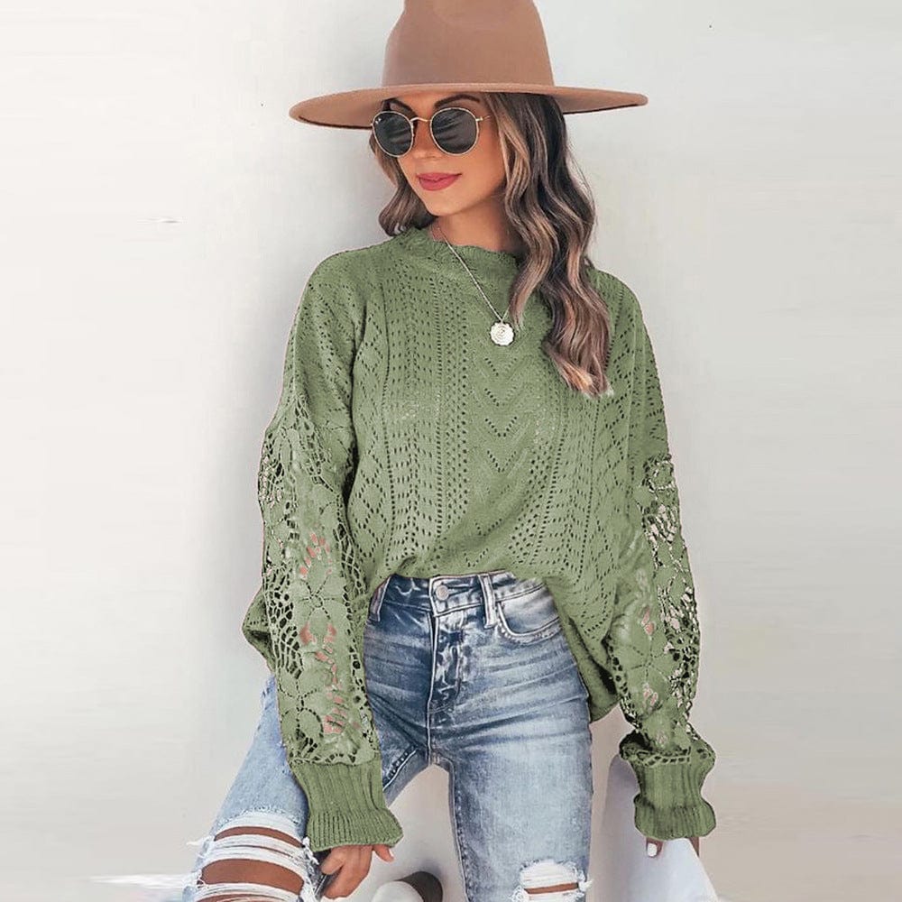 SHINTWO S / Green Crochet Sweater