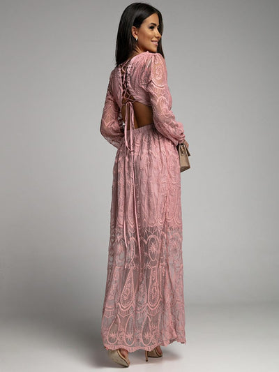 SHINTWO Whispers in the Breeze Lace Maxi Dress