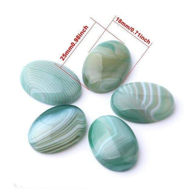 WickedAF 1.8x2.5cm/0.7"x1" Oval Natural Green Agate Stones