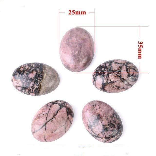 WickedAF 2.5x3.5cm/1"x1.4" Oval Natural Black Line Rhodonite Stones