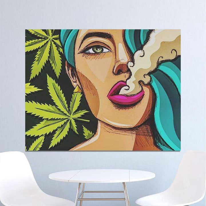 pothead canvas Stoner Girl Lifestyle Spray Paint Canvas Art