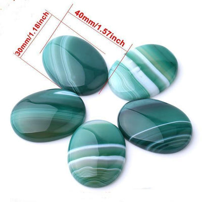 WickedAF 3x4cm/1.2"x1.6" Oval Natural Green Agate Stones